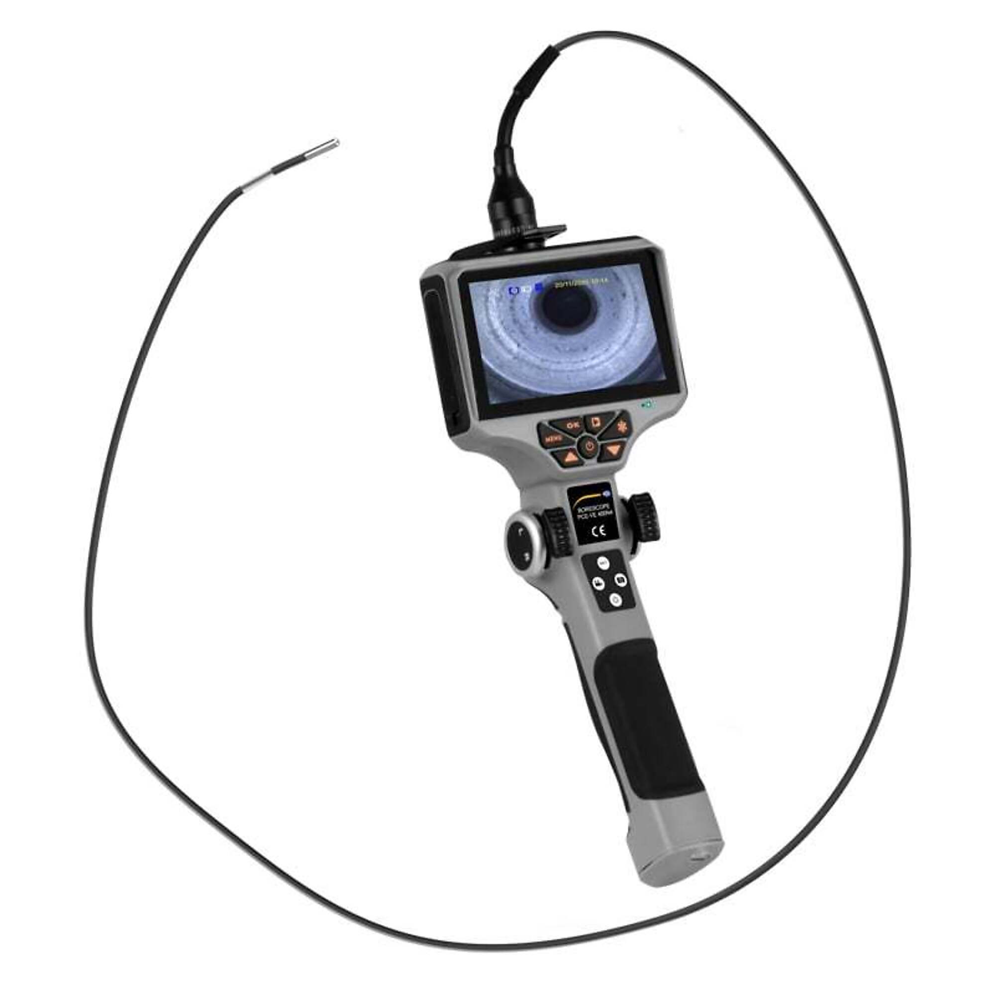 PCE Video Borescope — 4mm Diameter, 4.9ft. Cable, 4-Way Articulation, Model# PCE-VE 400N4